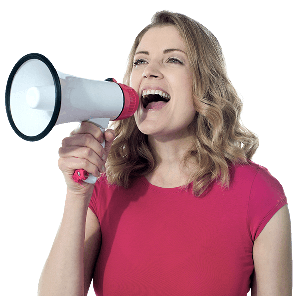 Woman with megaphone